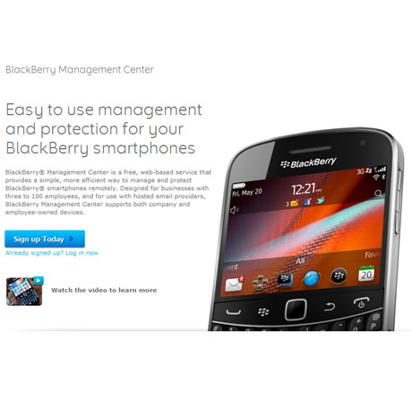 BlackBerry Management Center позволява отдалечено управление на BB смартфони