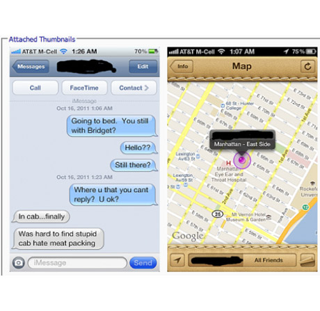 Мъж хваща жена си, че изневерява с iPhone 4S и приложението Find My Friends