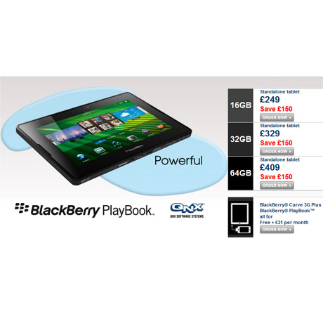 RIM намалява цената на BlackBerry PlayBook със 150 паунда във Великобритания