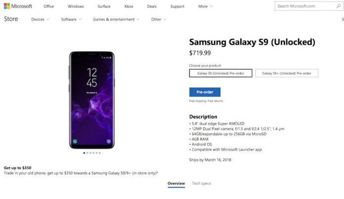 microsoft-galaxy-s9