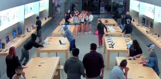 Видео показва как крадци обират Apple Store със стока за 27 000 долара