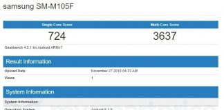 Galaxy M10 (SM-M105F) с Exynos 7870, 3GB RAM и Android 8.1 в Geekbench