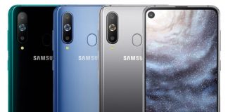 Samsung представиха Galaxy A8s с вградена в Infinity O дисплея предна камера