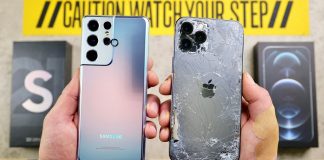 iPhone 12 Pro Max vs Galaxy S21 Ultra в drop тест